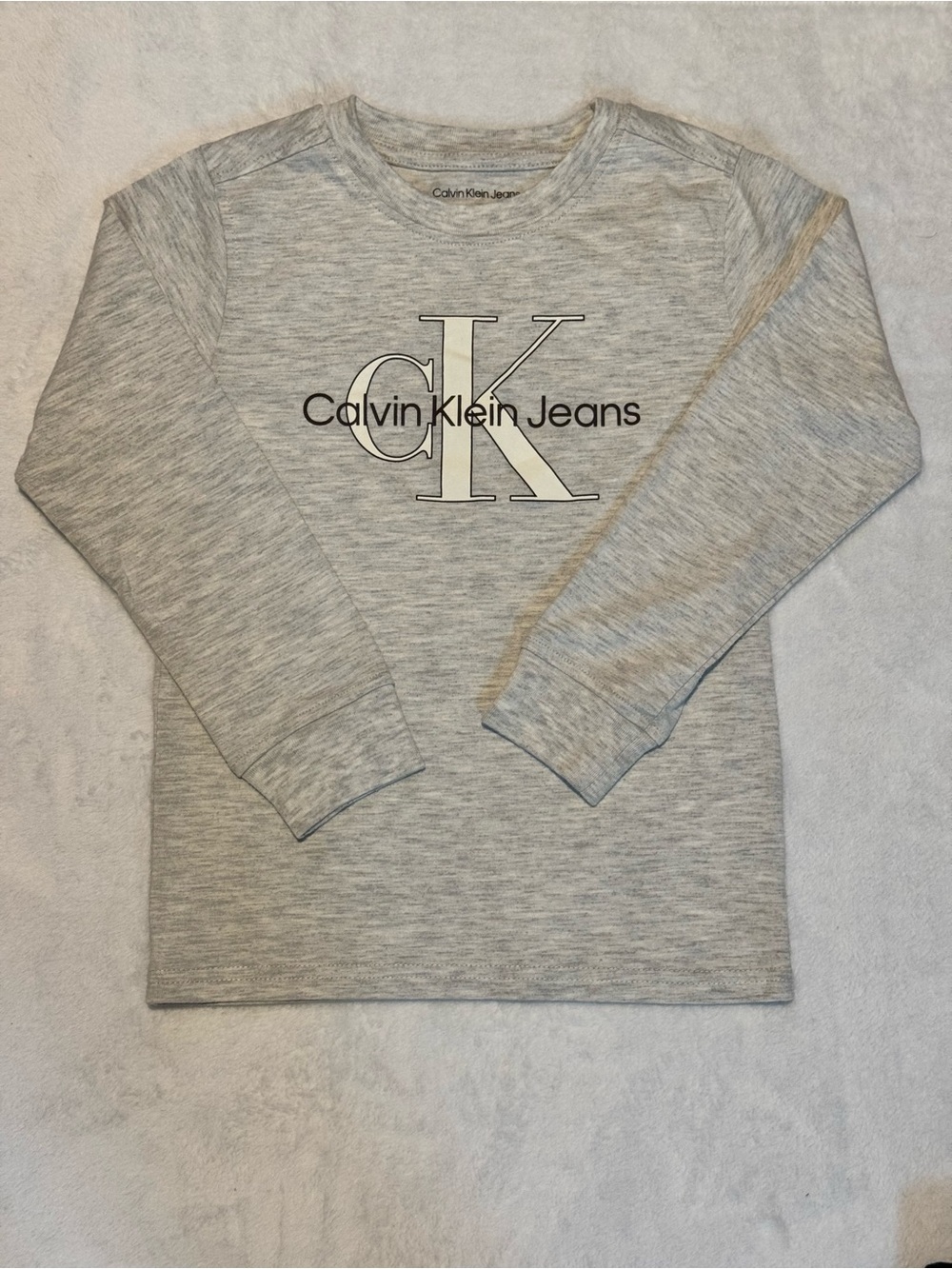 Calvin Klein Gray Logo Sweatshirt with Black Joggers - Picture 2 of 9